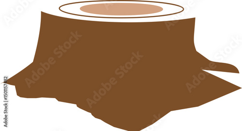 A brown tree stump vector illustration