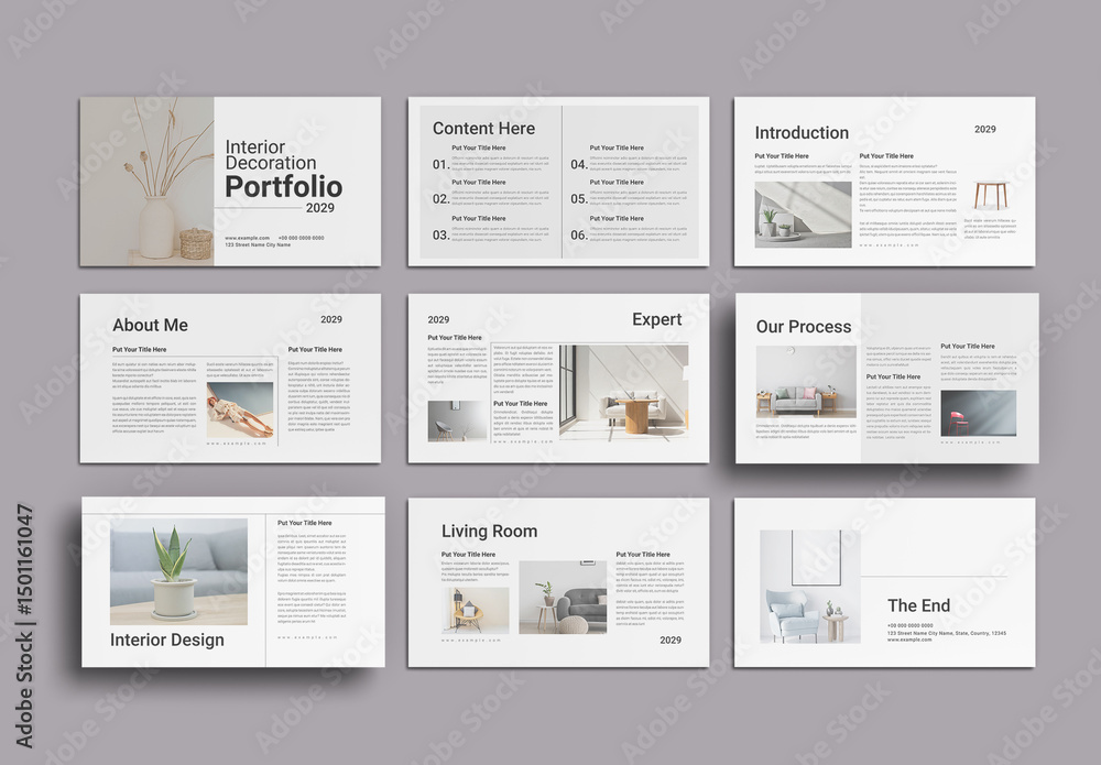 Interior Decorating Portfolio Presentation Stock Template | Adobe Stock