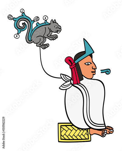 Ahuitzotl, eighth Aztec Emperor, Huey Tlatoani of Tenochtitlan, superior ruler of the Triple Alliance. His name means Water Thorny, and was applied to the mythological ahuizotl, a spiny aquatic thing.