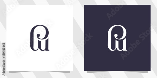 letter wp pw logo design vector