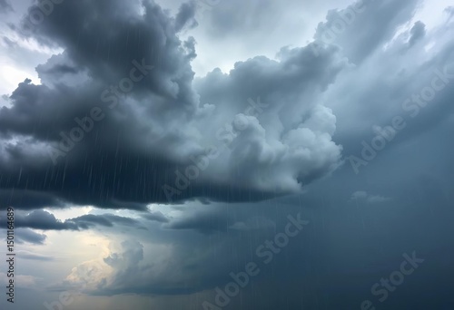 Dark, ominous storm cloud rapidly approaching, heavy with rain, wind,  natural disaster
