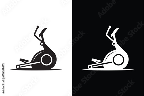 Elliptical Exercise Icon Clean Monochrome Silhouette Vector Design.