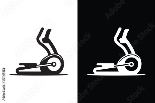 Elliptical Exercise Icon Clean Monochrome Silhouette Vector Design.