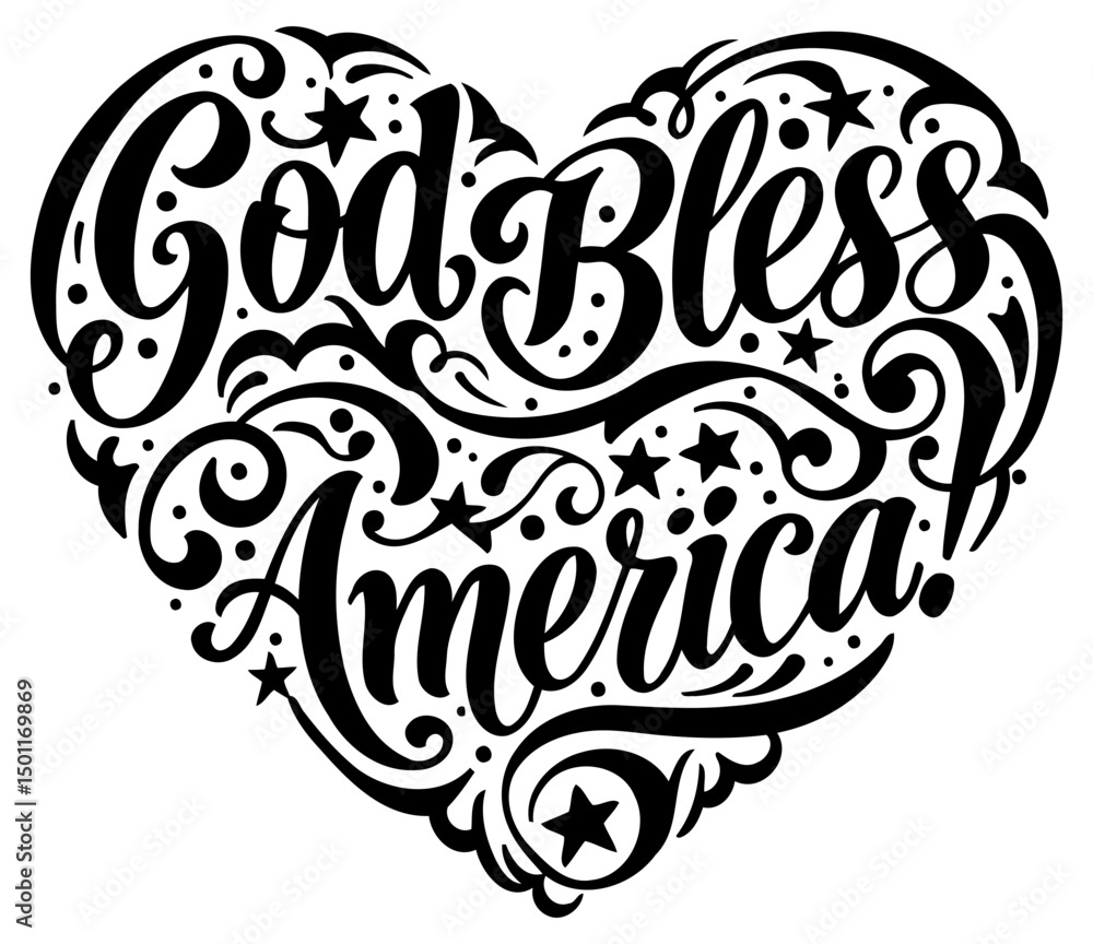 Heart-shaped patriotic graphic design featuring Heart-shaped patriotic graphic design featuring