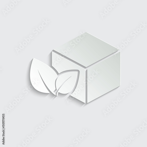 eco packing box vector icon logo