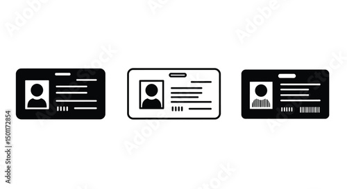 Id card badge icon. Identification card sign. Flat vector illustration.