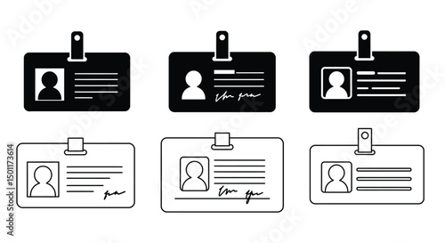 Id card badge icon. Identification card sign. Flat vector illustration.