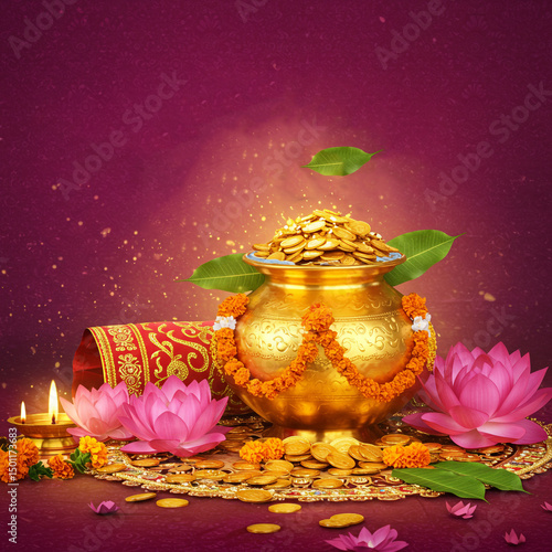 Golden Pot of Coins with Lo...