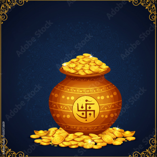 Golden Pot Full of Coins, W...