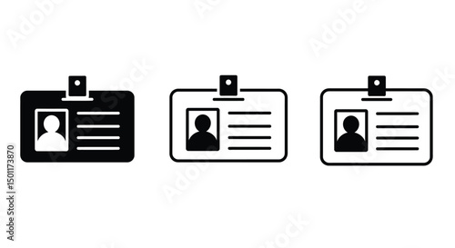 Id card badge icon. Identification card sign. Flat vector illustration.