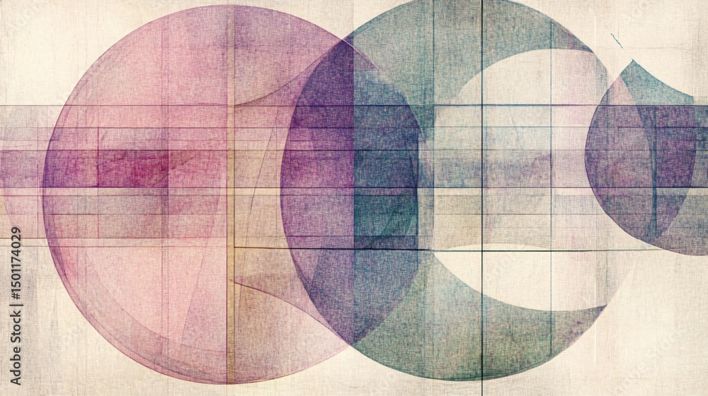 Fototapeta premium Abstract Pastel Circles Overlapping Grunge Texture Background