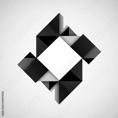 Abstract Black and White Ge...