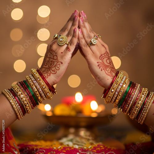 Indian Woman Hands in Praye...