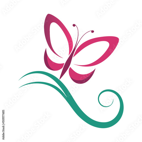 Fluid Line Butterfly Vector Art