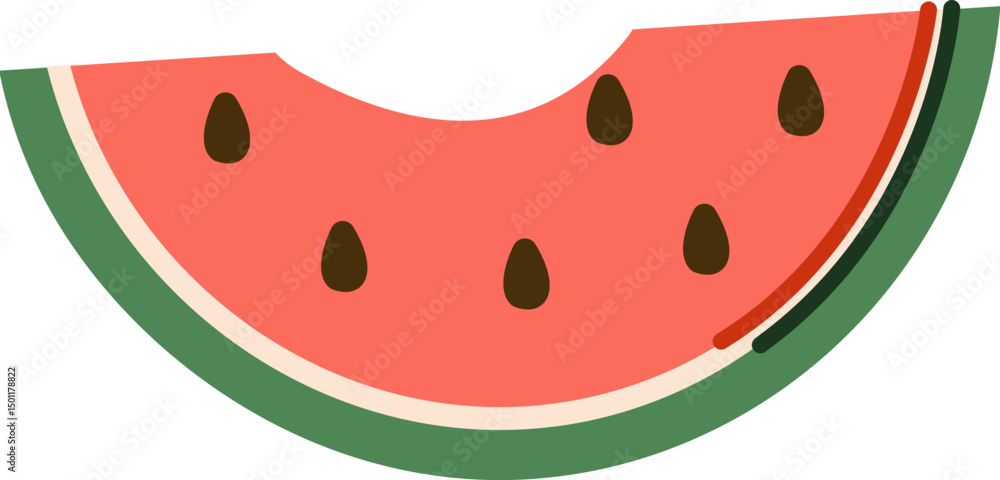 Watermelon Slice with Seeds Watermelon Slice with Seeds