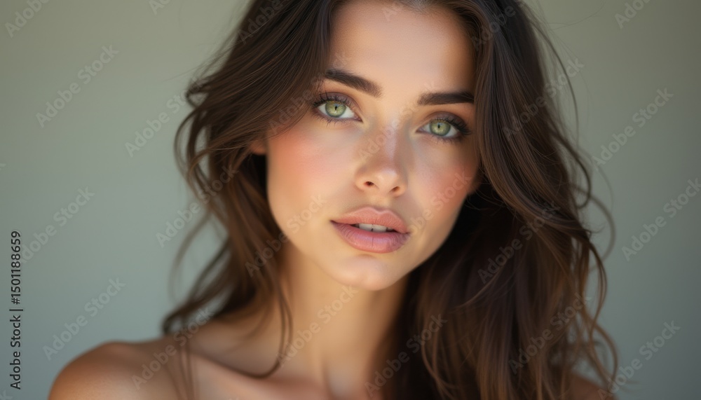 Stunning portrait of a woman with captivating green eyes Stunning portrait of a woman with captivating green eyes