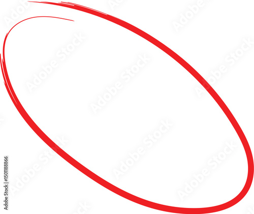 Red Tilted Brush Stroke Circle – Grunge Artistic Loop Design
