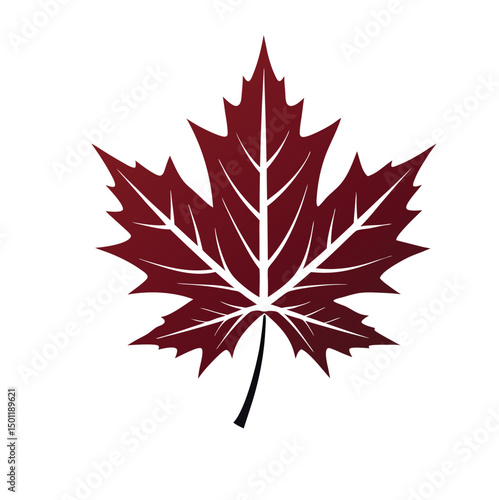 Maple Leaves Silhouette Vector on White Background – Autumn Foliage Design

