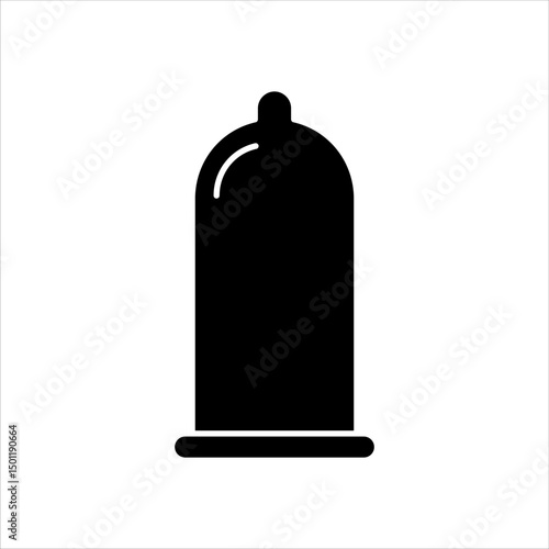 Black Female condom concept icon. Birth control device. Contraceptive. Protection against sexually transmitted infections idea thin line illustration. Vector isolated outline drawing. Editable stroke