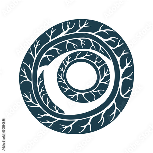 Compost Spiral: Organic Lines, Leaf Veins, Roots