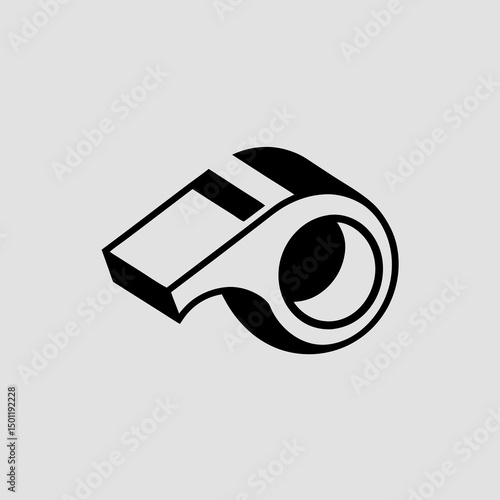 metal whistle on white background