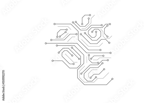 Abstract digital background with technology circuit board texture. Electronic motherboard illustration. Communication and engineering concept. Vector illustration 