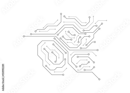 Abstract digital background with technology circuit board texture. Electronic motherboard illustration. Communication and engineering concept. Vector illustration 