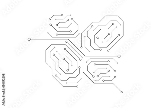 Abstract digital background with technology circuit board texture. Electronic motherboard illustration. Communication and engineering concept. Vector illustration 