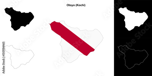 Otoyo (Kochi) outline map set