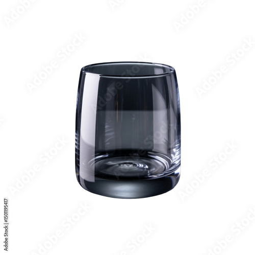  Empty Glass, Clear Short Tumbler on Black Background.png