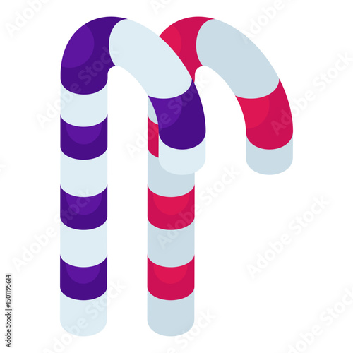 A beautiful design icon of candy canes