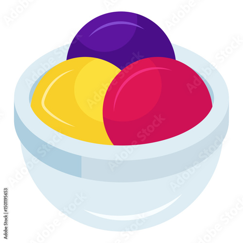 A yummy icon of ice cream cup