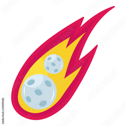 An icon design of meteorite 