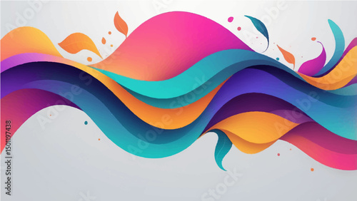 Colorful abstract wave background with flowing lines and vibrant rainbow tones