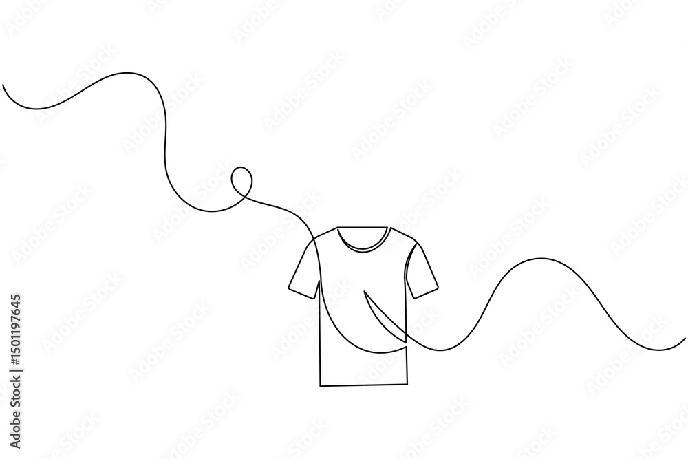 Obraz premium T shirt icon minimalist single line drawing isolated vector illustration