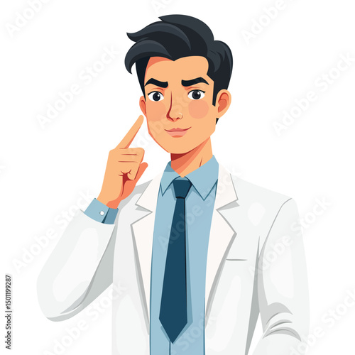 Doctor illustration medical professional healthcare expert physician cartoon character vector design