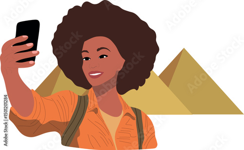 Selfie with Pyramids Giza.Capture timeless moments with selfies at iconic historical places across the globe.
