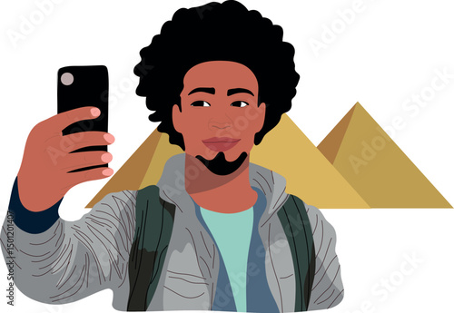 Selfie with Pyramids Giza.Capture timeless moments with selfies at iconic historical places across the globe.