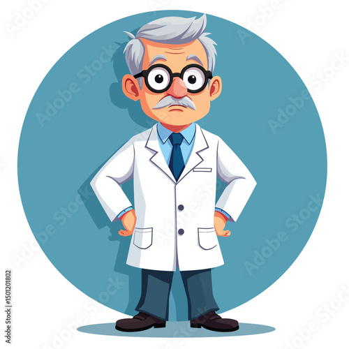 Cartoon doctor illustration medical professional healthcare expert physician vector design art drawing