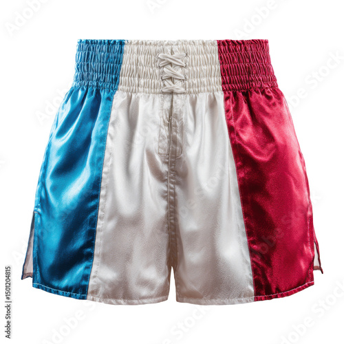 Silky, striped boxing shorts isolated on transparent background