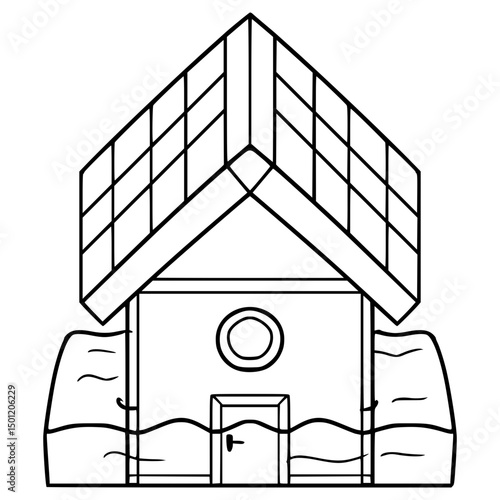 flood illustration hand drawn outline vector