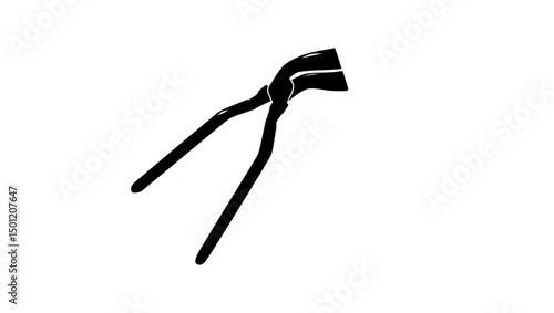 Clinching Pliers Metal Bender Tool , black isolated silhouette