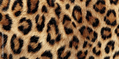 leopard print fur seamless pattern, realistic texture