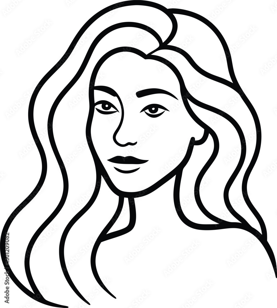 Modern line art face drawing with dark pastel colors, Contemporary female face, Hand drawn outline trendy illustration, Continuous line, minimalistic concept Modern line art face drawing with dark pastel colors, Contemporary female face, Hand drawn outline trendy illustration, Continuous line, minimalistic concept