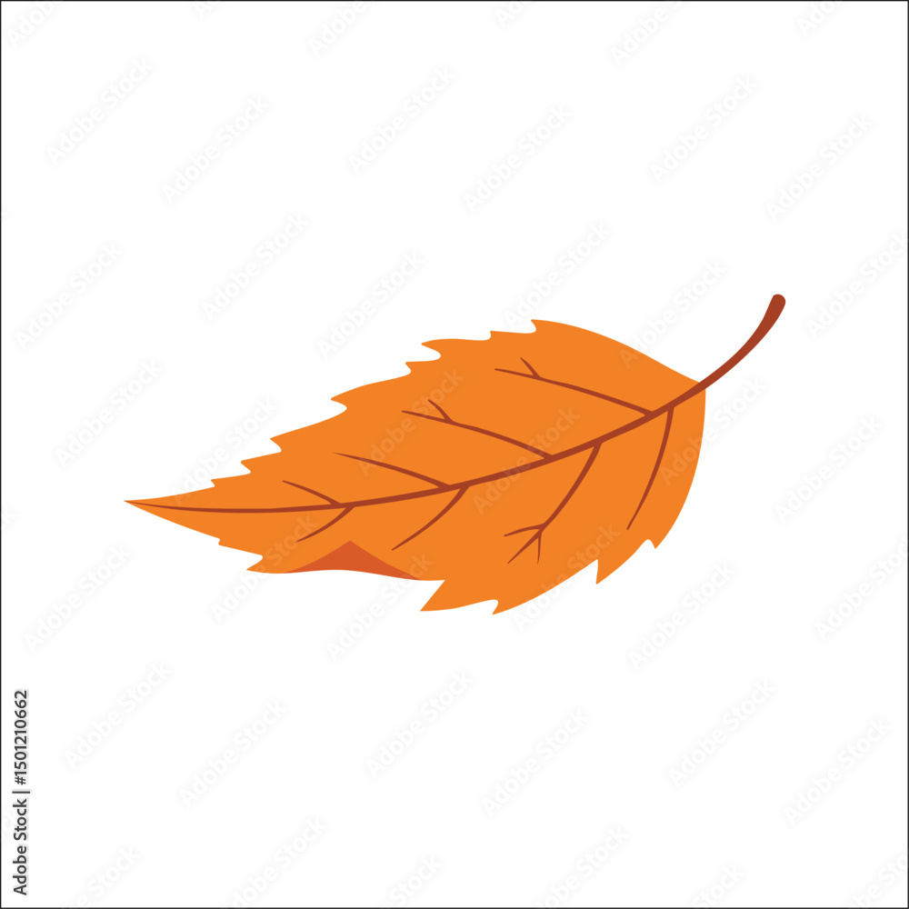 Fototapeta premium Orange autumn leaf vector illustration with detailed botanical foliage design for seasonal nature decoration artwork concepts