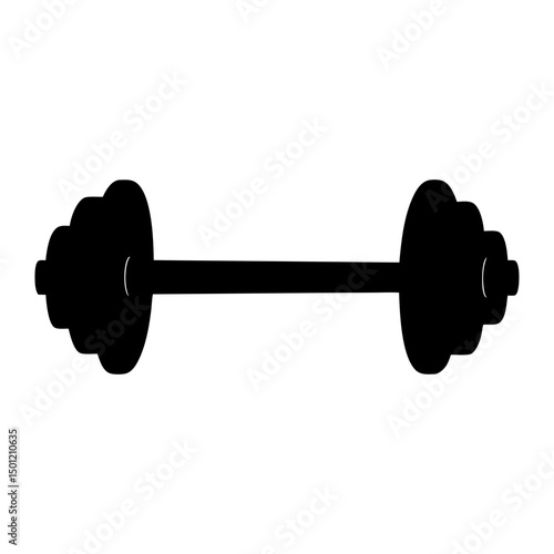 barbell icon, Weight lifting symbol. Sport equipment. Vector illustration. 