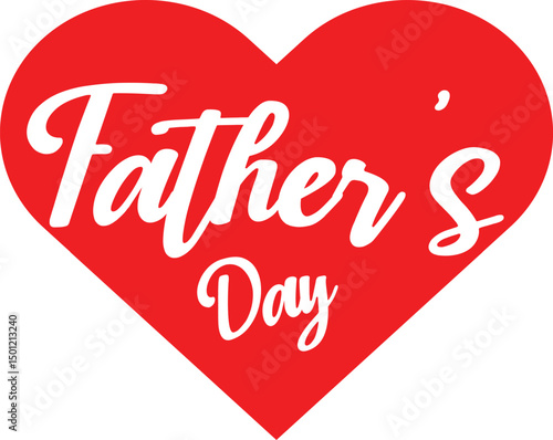 Happy Father's Day text with red heart