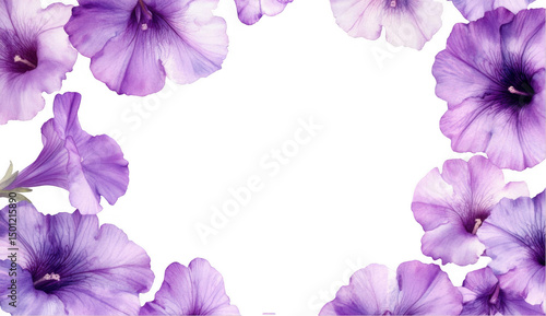 Purple Petunia Flower Frame
