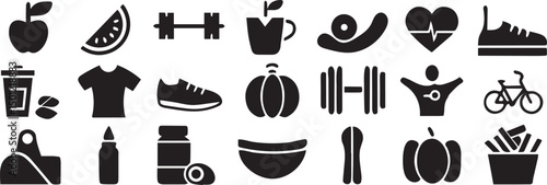 Minimal Icons for Wellness and Health Activities Clean Vector Set