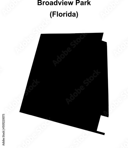 Broadview Park (Florida) blank outline map